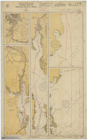 Norfolk to Gull Shoal Map - 1929