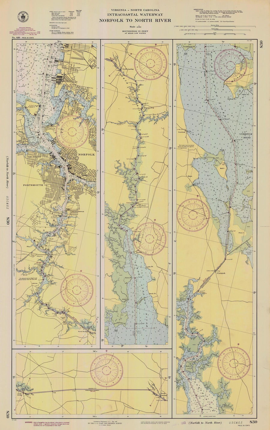 Norfolk to North River Map - 1943