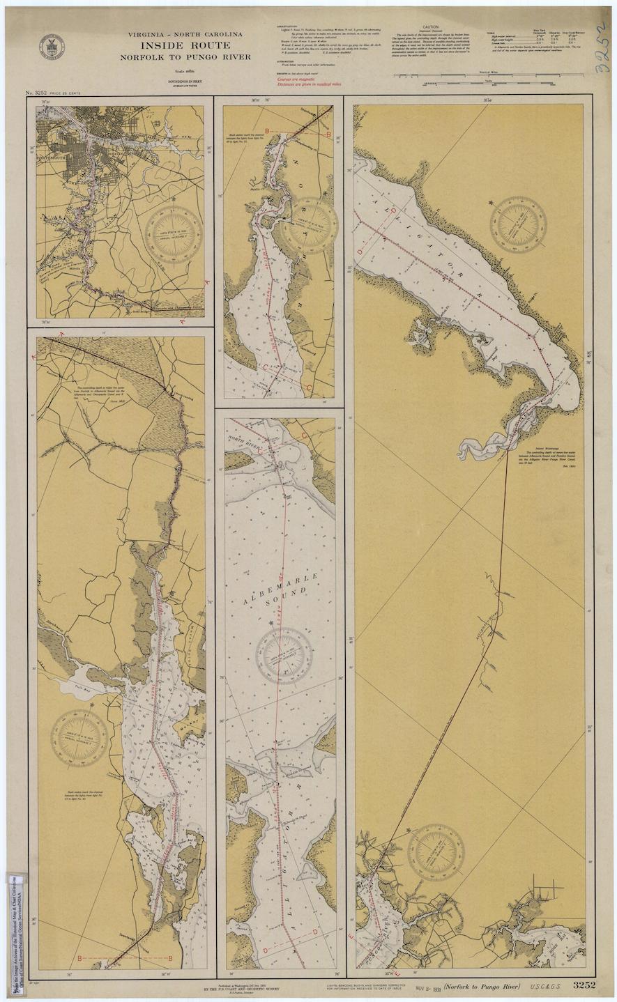 Norfolk to Pungo River - Map - 1931