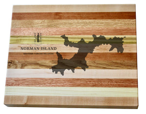 Norman Island Map Engraved Wooden Serving Board & Bar Board