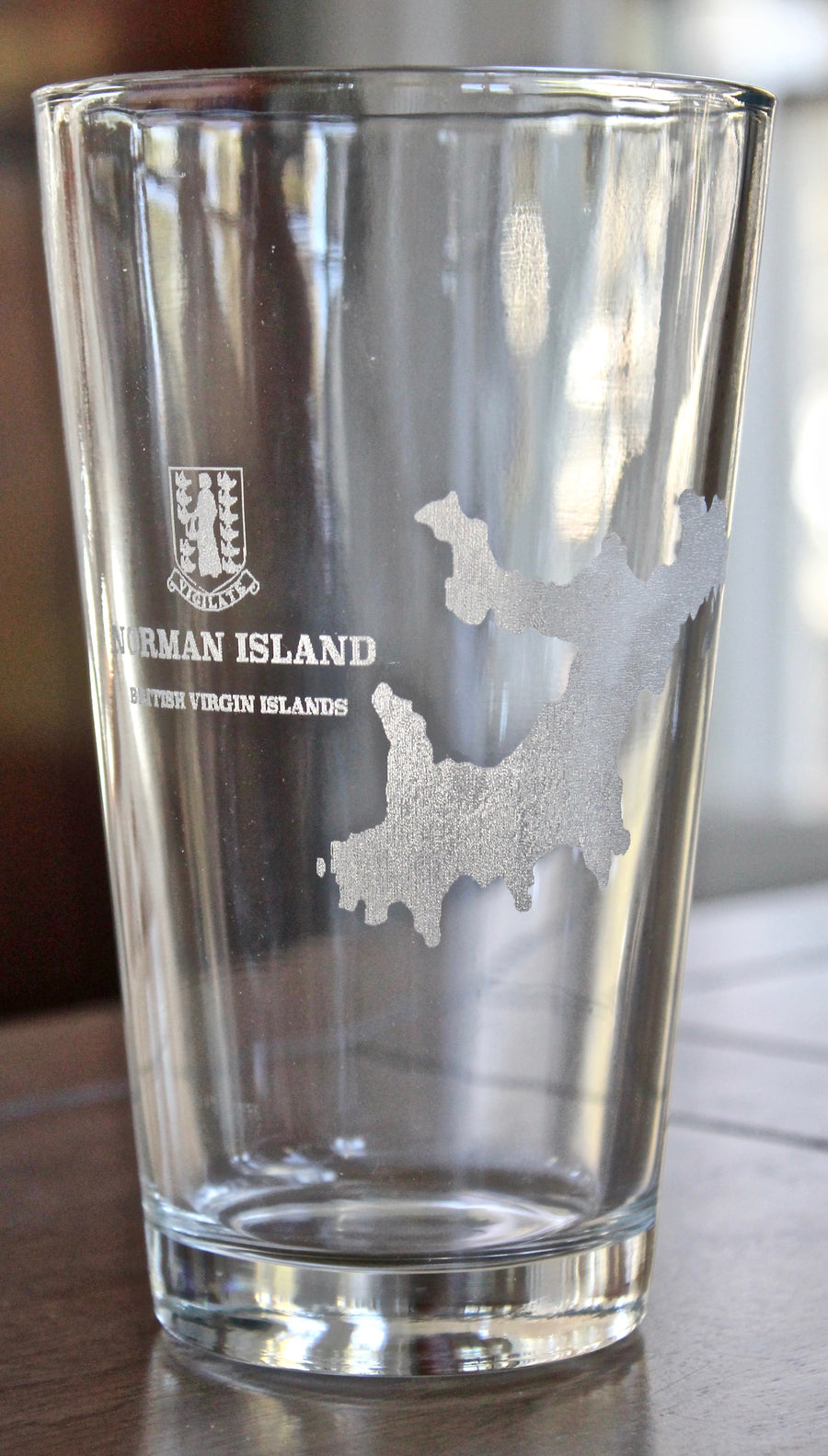 Norman Island BVI Map Engraved Glasses