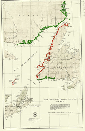 North Atlantic Fisheries - Cape Breton Island & Newfoundland Map