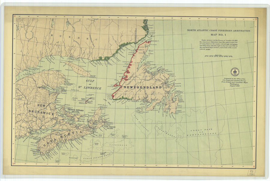 North Atlantic Fisheries Map - 1909