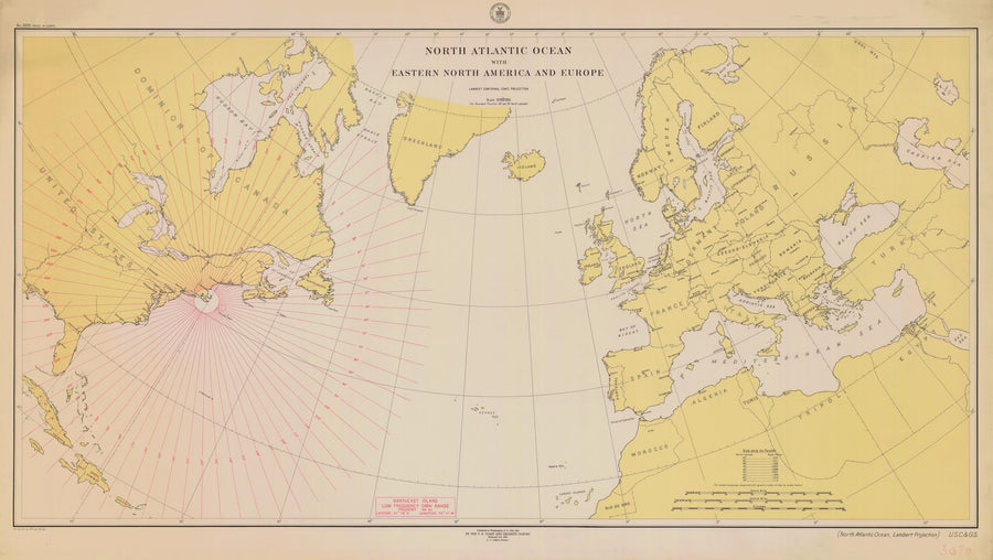 North Atlantic Ocean Map - 1918