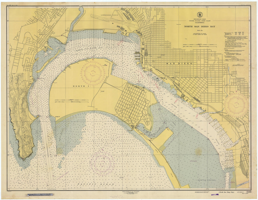 San Diego Bay - Northern Part - Map - 1948