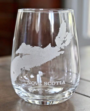 Nova Scotia Map Engraved Glasses