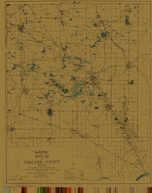 Oakland County, Michigan Map - 1920
