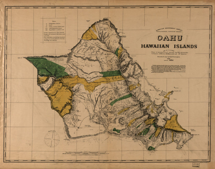 Oahu Map - 1881