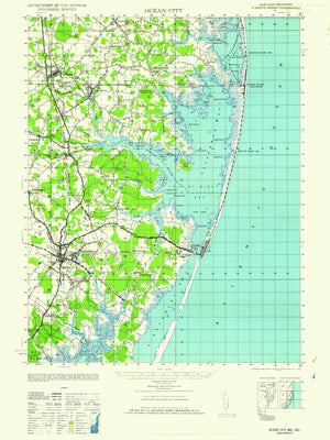 Ocean City Topographic Map - 1961