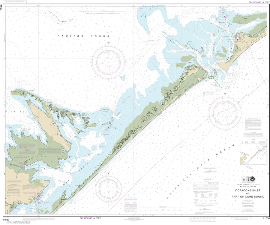 Ocracoke Inlet and Core Sound Map - 2015