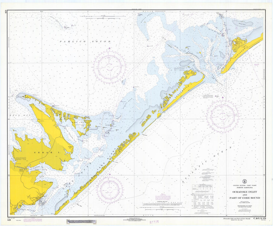Ocracoke Inlet and Core Sound Map - 1970