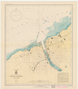 Lake Ontario - Oswego Harbor Map - 1940