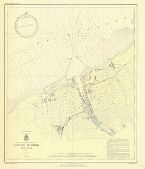 Lake Ontario - Oswego Harbor Map - 1937
