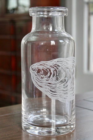 Oyster Engraved Glass Carafe