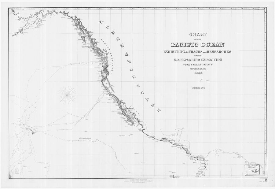 Pacific Ocean Expedition Map - 1844