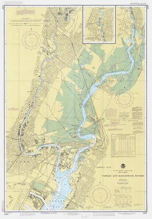 Passaic and Hackensack Rivers Map - 1984
