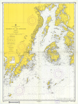 Penobscot Bay Maine Map - 1958