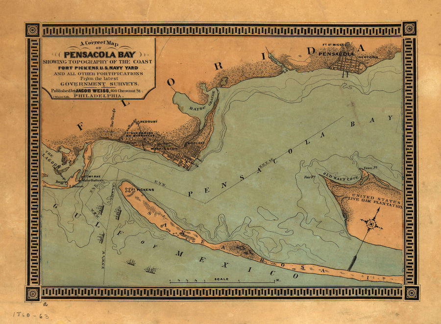 Pensacola Bay Map - 1860