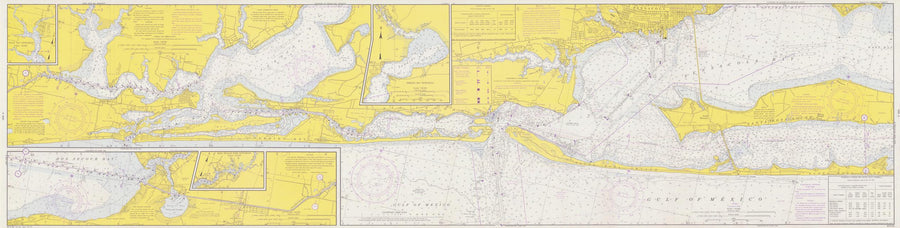 Pensacola Bay & Bon Secour Bay Map - 1973