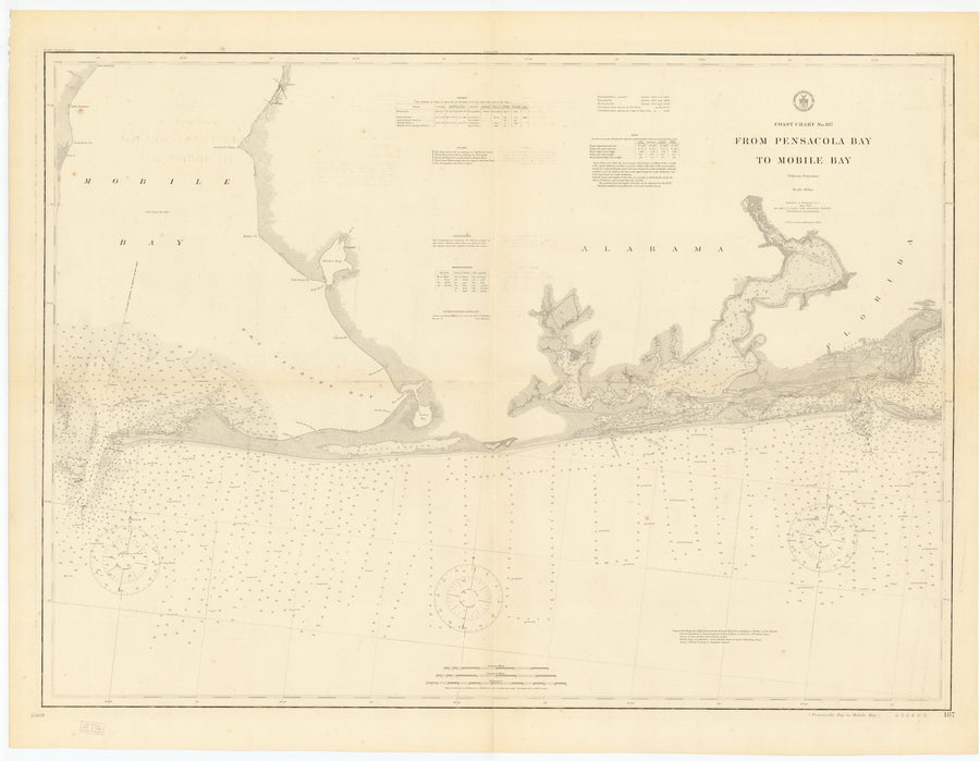 Pensacola Bay to Mobile Bay Map - 1909