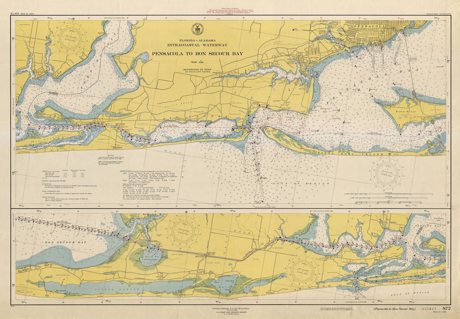 Pensacola to Bon Secour Bay Map - 1948