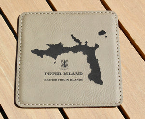 BVI Coaster Set - Light Brown