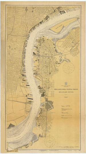 Philadelphia Waterfront and Delaware River Map 1924