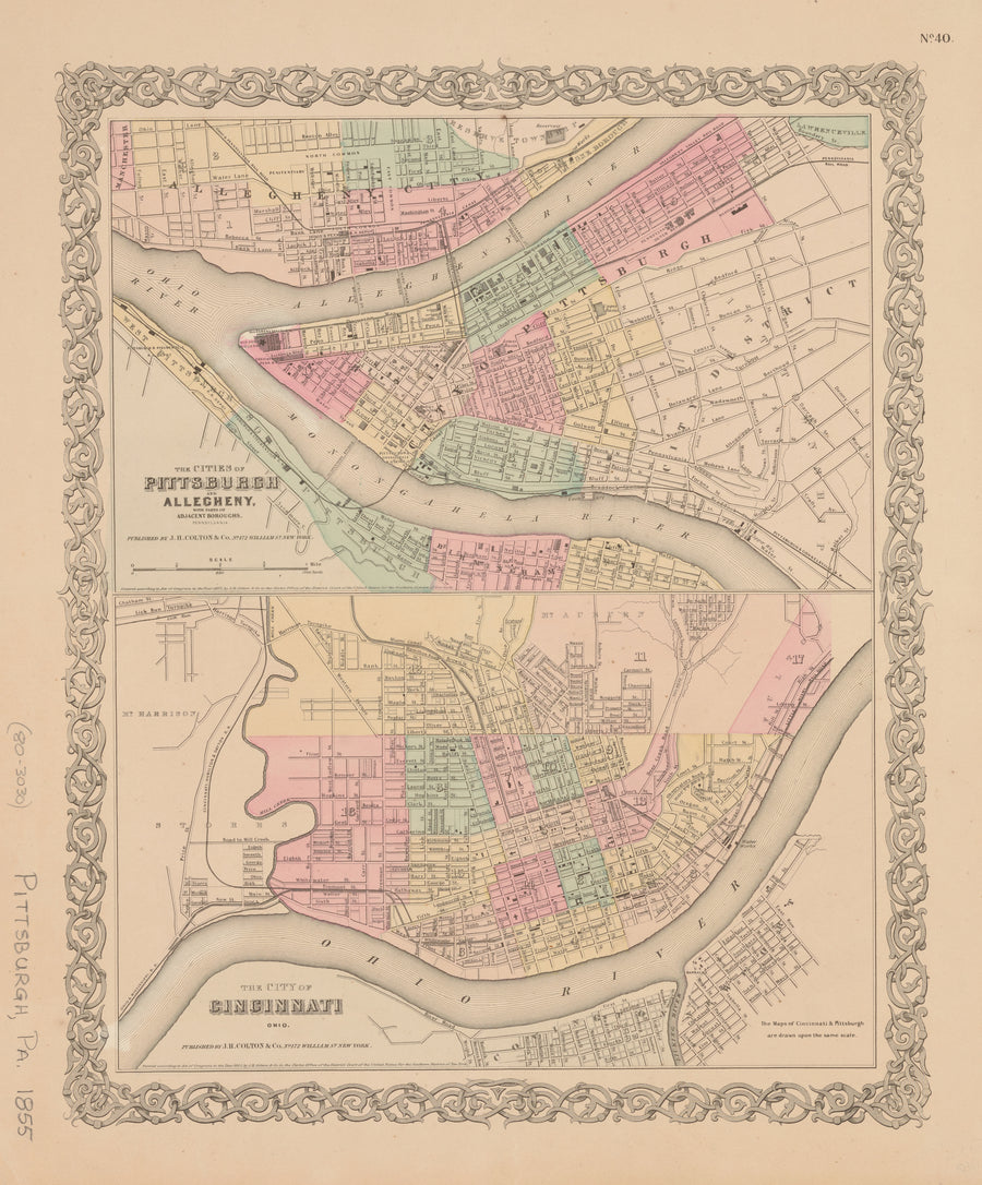 Pittsburgh & Cincinnati Maps - 1855