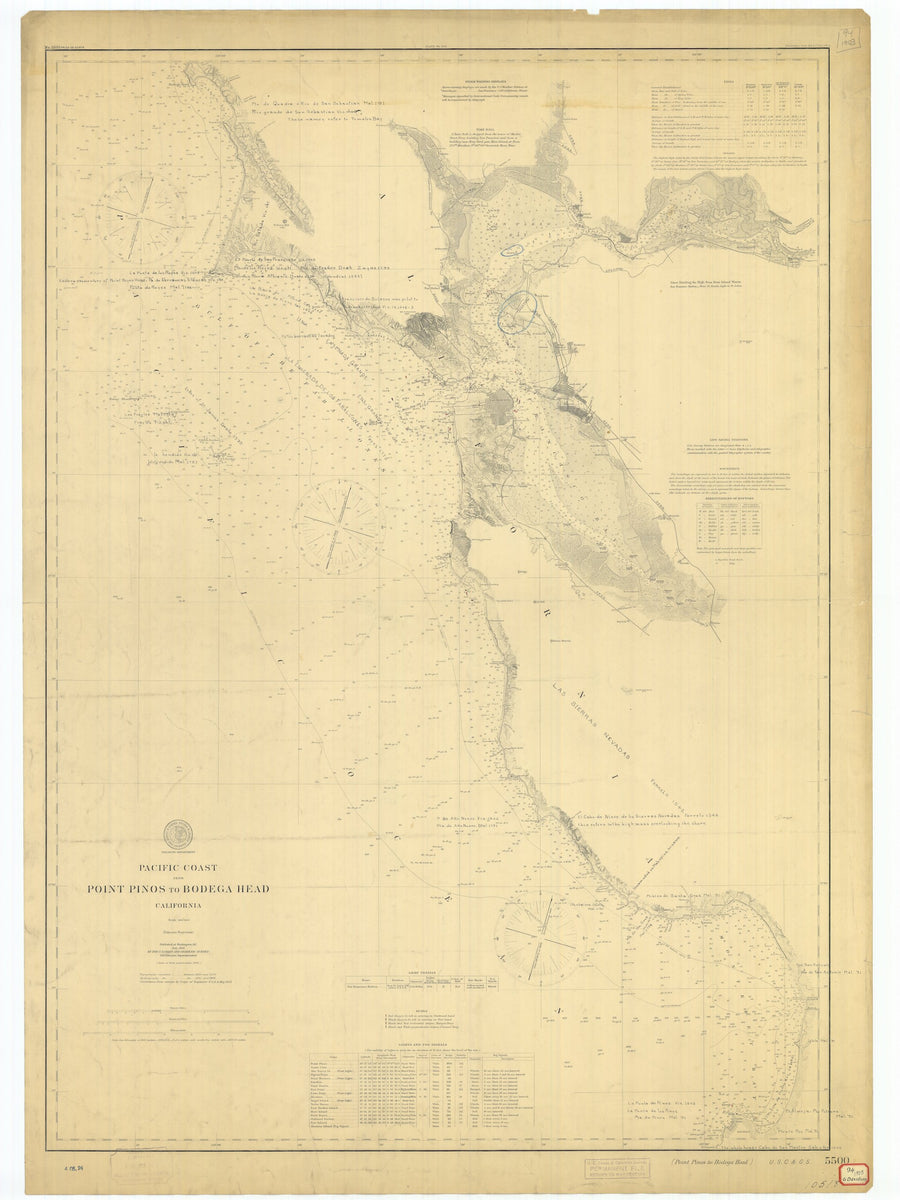 Port Pinos to Bodega Bay, California Map - 1901