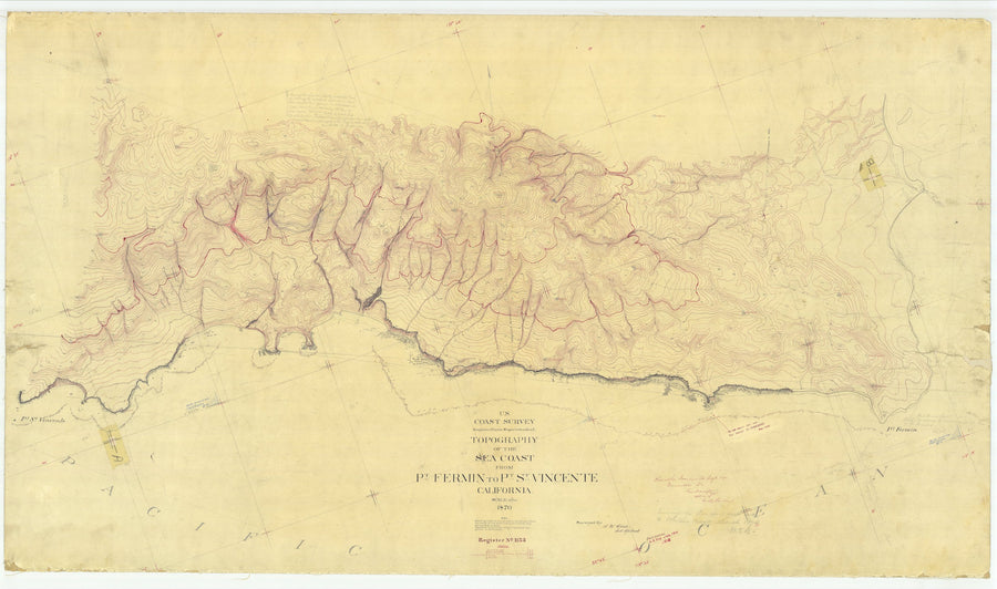 Point Fermin to Point St. Vincente Map - 1870