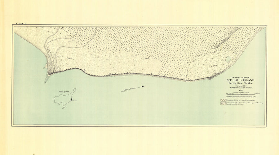 Polavina Rookery- St. Paul Island Alaska Map - 1891