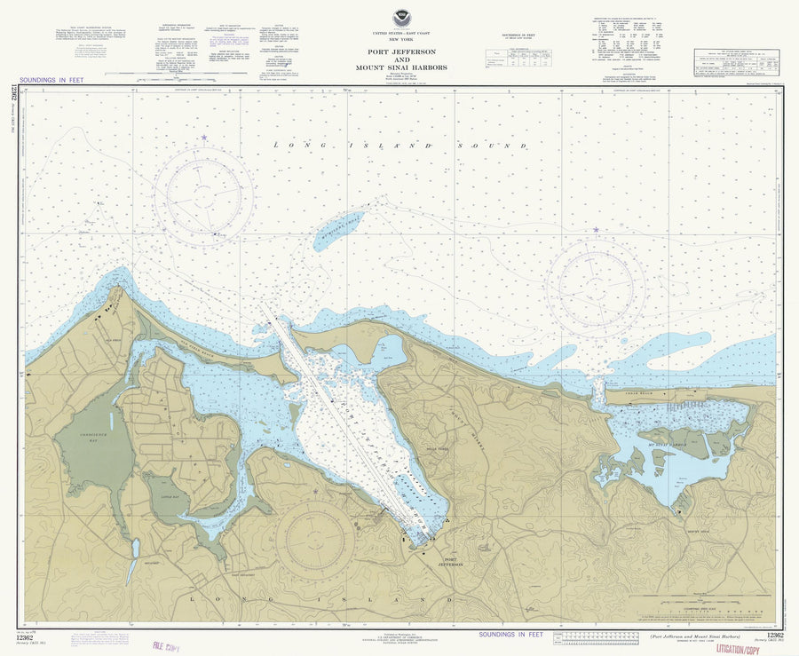 Port Jefferson and Mount Sinai Harbors  Map - 1978