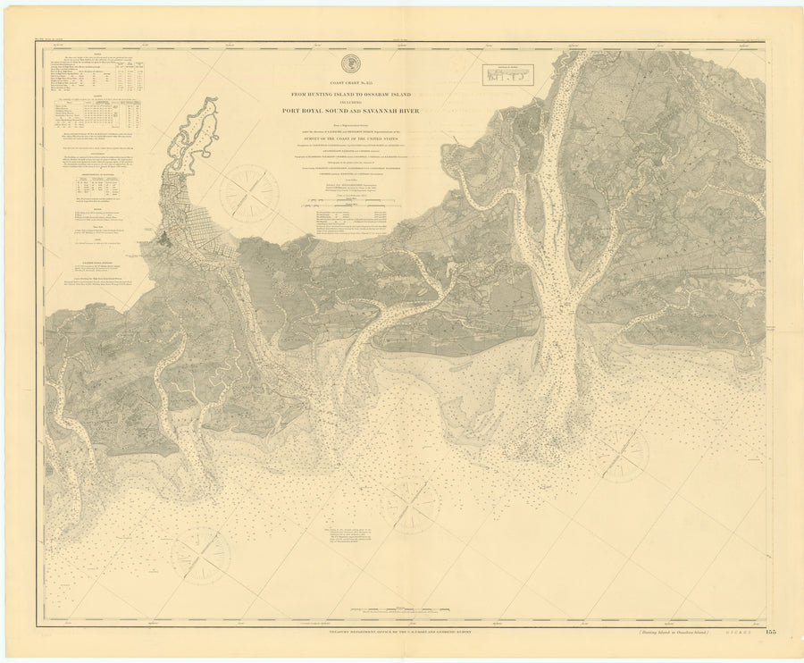 Port Royal Sound & Savannah River Map - 1898