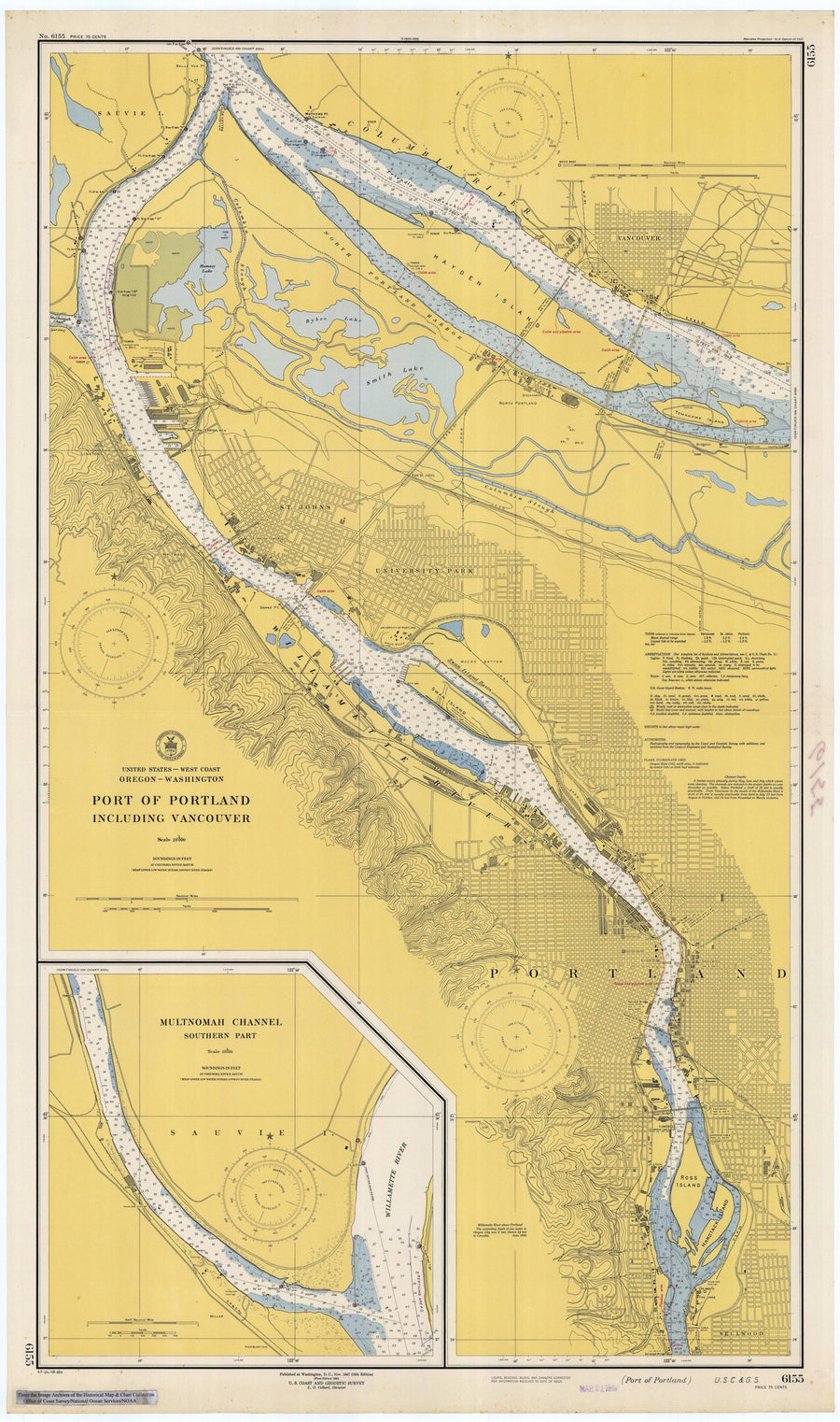 Port of Portland - Oregon Map 1948