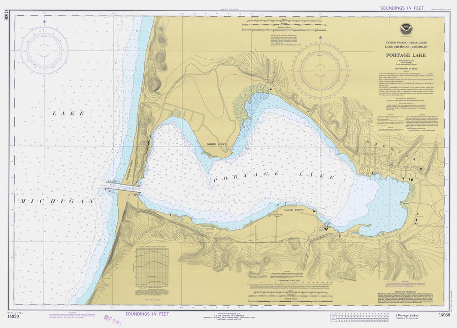 Portage Lake - Lake Michigan Map - 1979