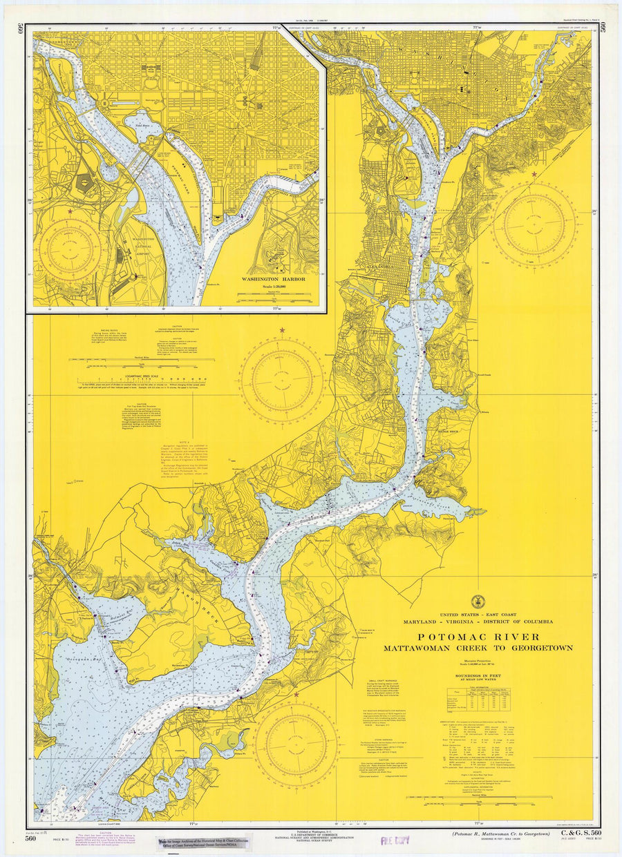 Potomac River - Mattawoman Creek to Georgetown Map - 1971