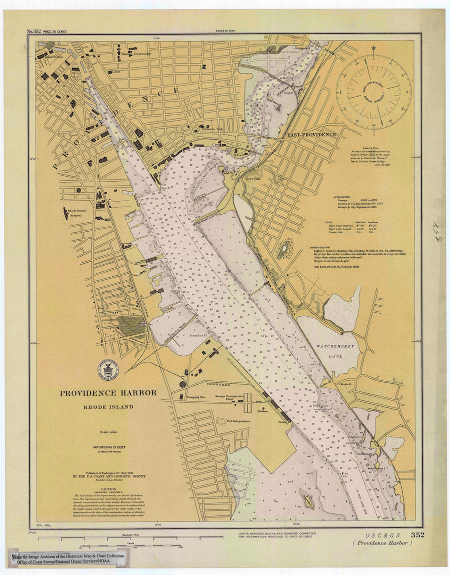 Providence Harbor Map - 1925
