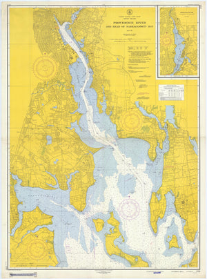 Providence River and Narragansett Bay Map - 1954