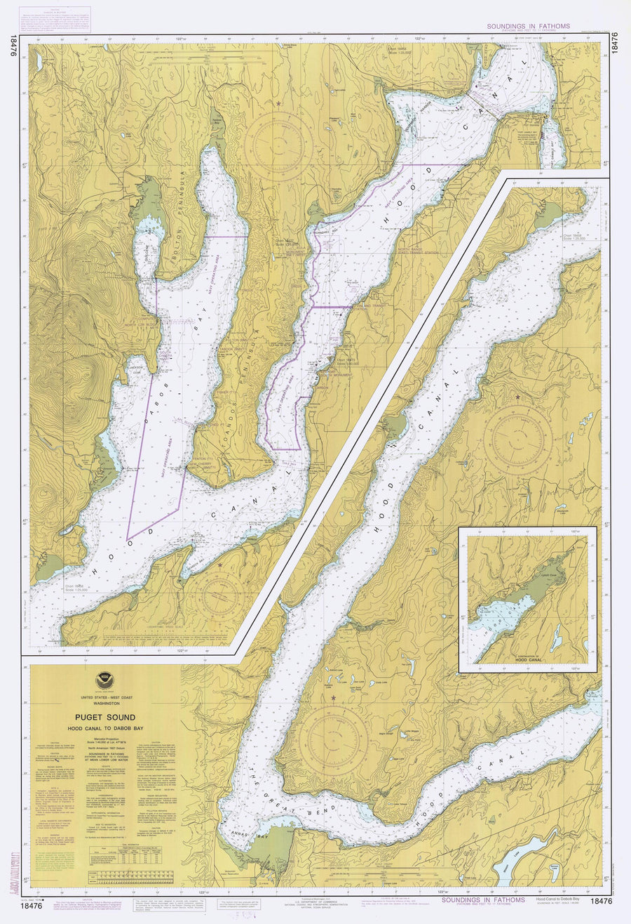 Puget Sound - Hood Canal to Dabob Bay Map 1984