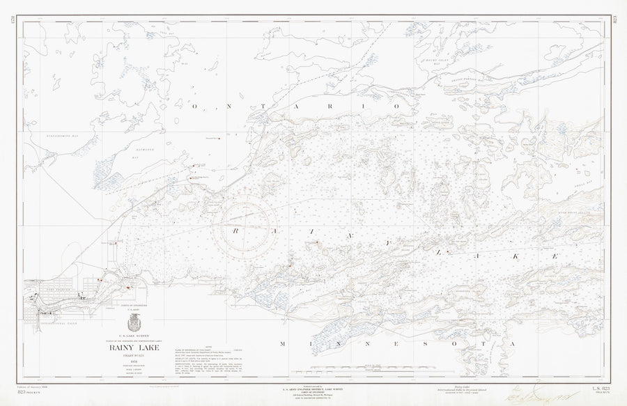 Rainy Lake Map - 1958