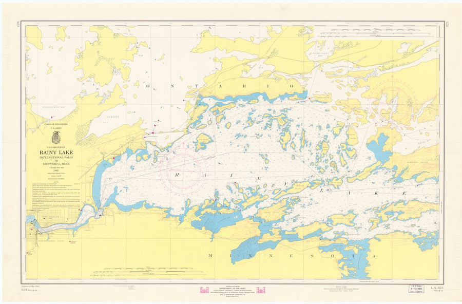 Rainy Lake Map - 1970
