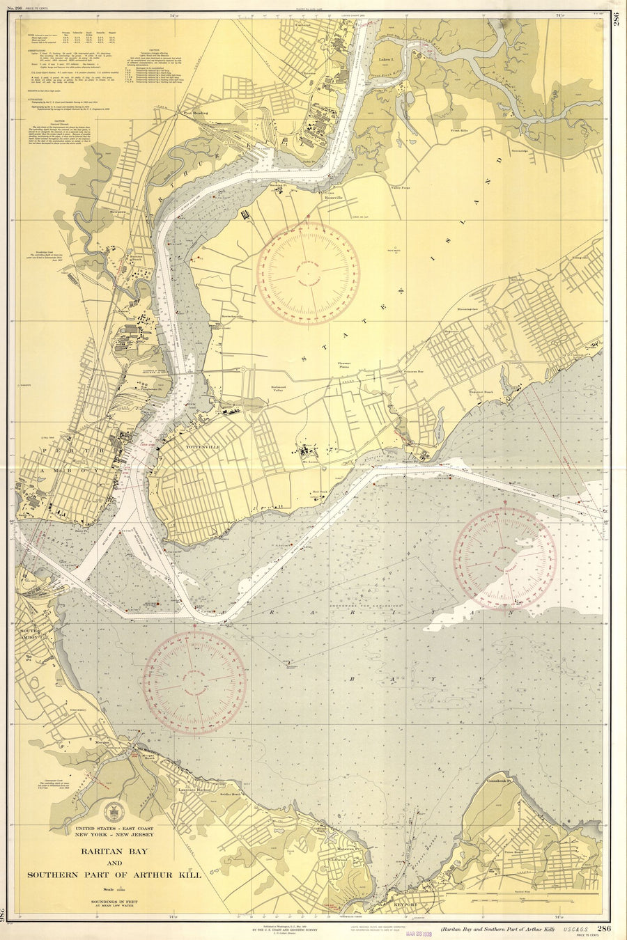 Raritan Bay and Southern Part of Arthur Kill Map - 1939