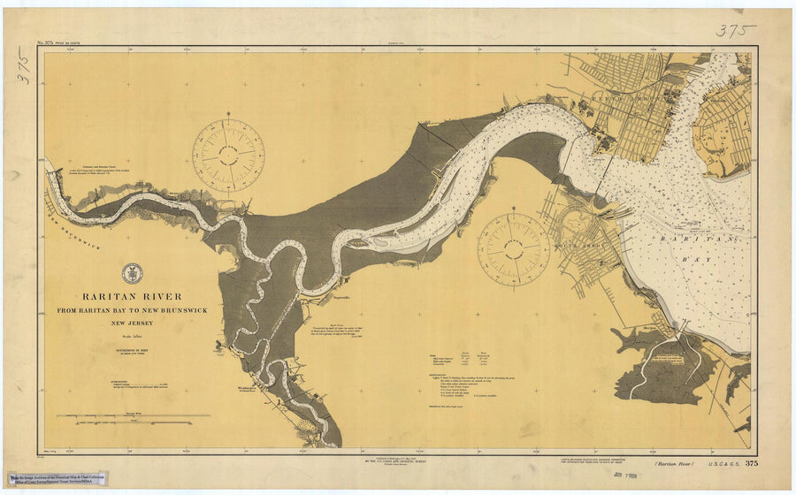 Raritan River - Raritan Bay to New Brunswick Map - 1924
