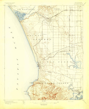 Redondo California Topographic Map - 1896