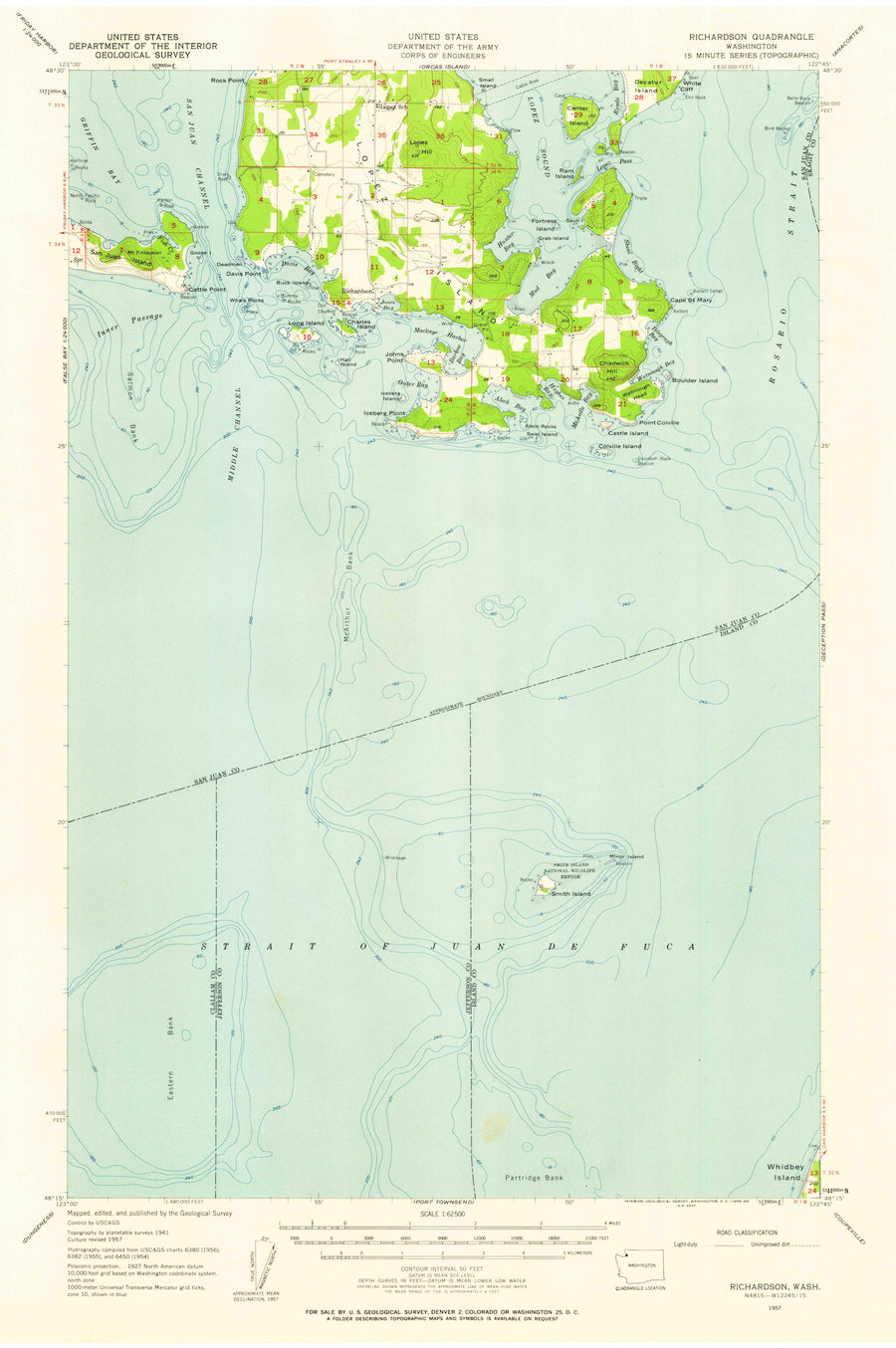 Richardson, Washington Topographic Map - 1957
