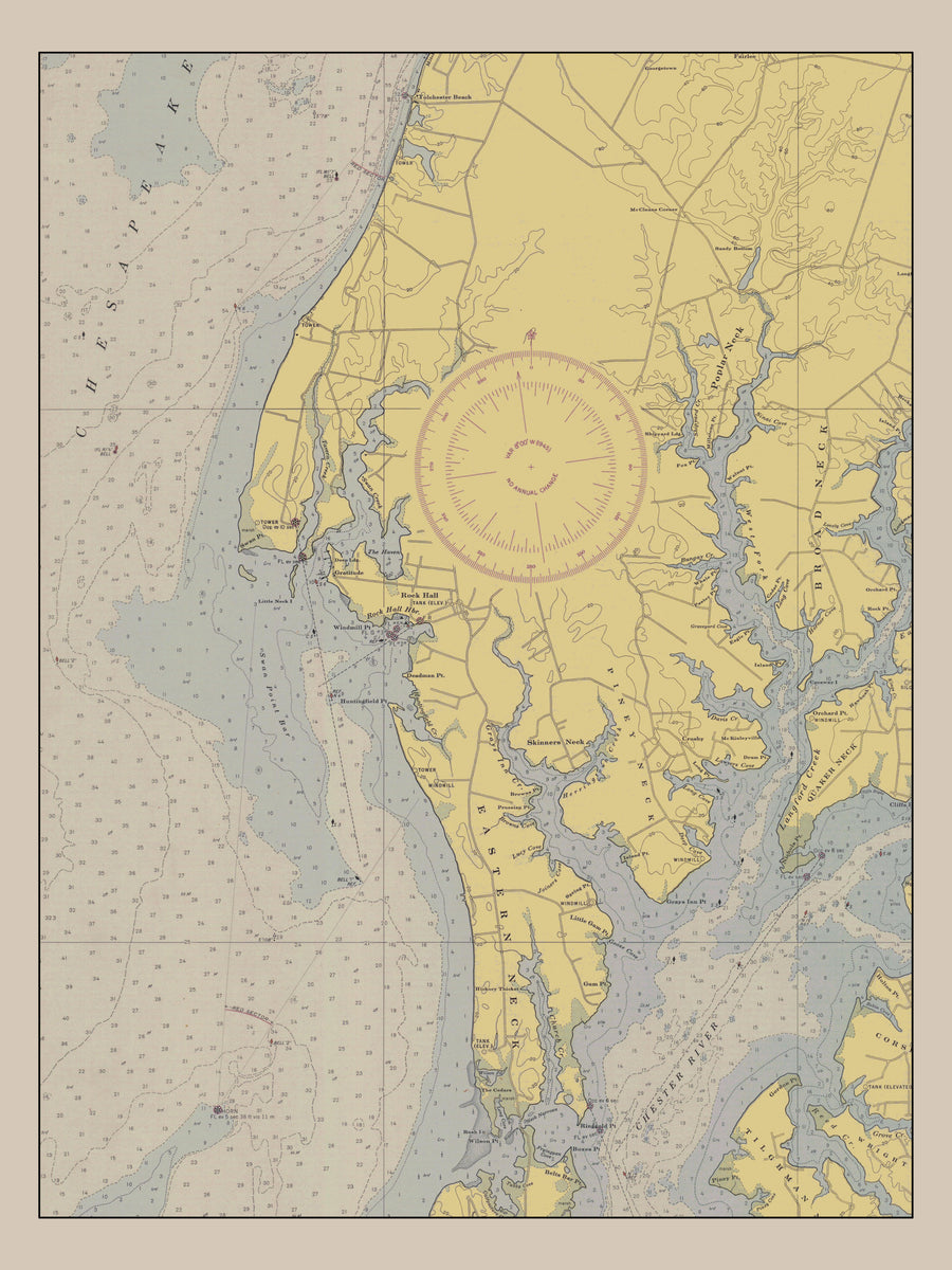 Rock Hall - Chesapeake Bay Map 1944