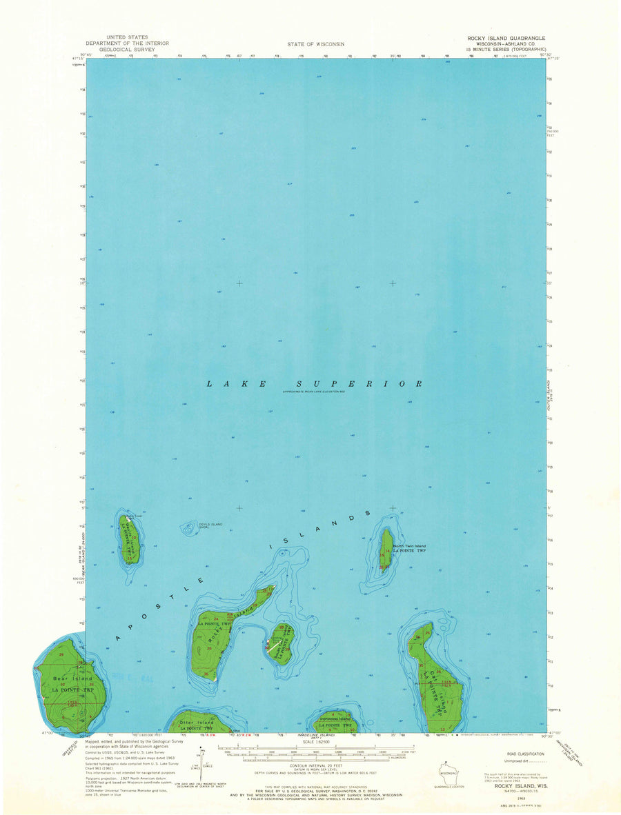 Rocky Island Topographic Map - 1963