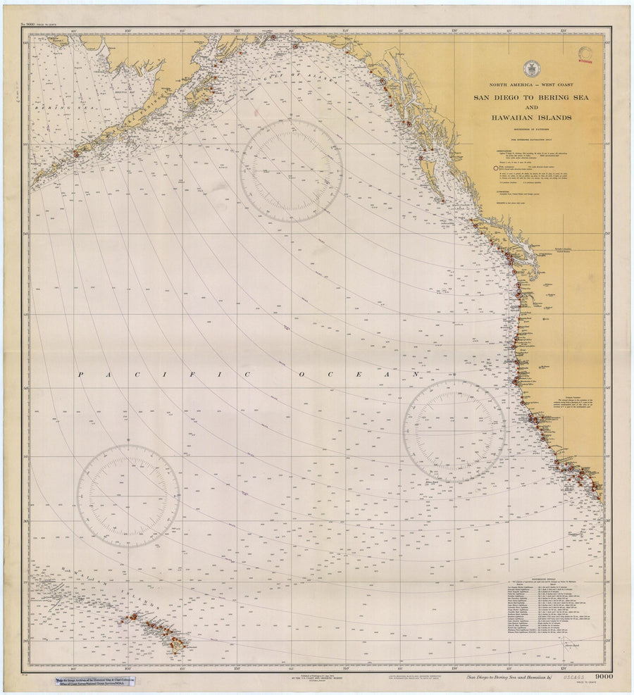 San Diego to Alaska Map - 1934