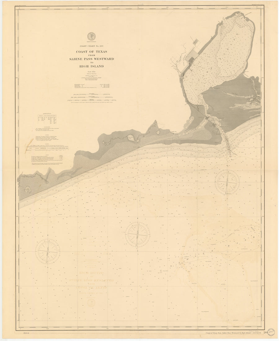 Sabine Pass Westward to High Island Map - 1900