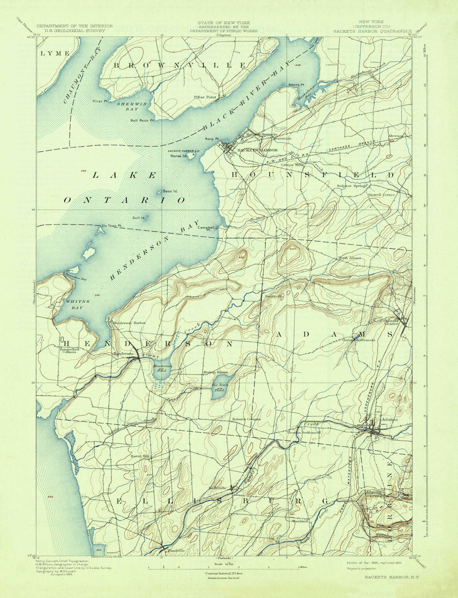 Sackets Harbor Topographic Map - 1895